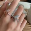 Anillo de plata esterlina 925 para mujer, moda personalidad, cola de pez, dedo índice, anillo ajustable, celebridad de internet, estilo frío, estilo japonés, moda de lujo ligero