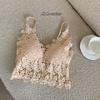 Nuevo Chaleco Pequeño de Mujer para Primavera Top Halter Top Tubo Top Básico Sujetador Ropa Interior Versátil Encaje Envoltura para el Pecho