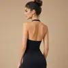 Top de tirantes sin costuras Dfyne Impact, largo, con almohadillas removibles de tres capas en el pecho, alta elasticidad, espalda hermosa, ajustado, ropa interior para yoga