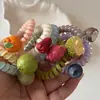 Elásticos de Cabelo Tipo Cordão de Telefone Série Frutas para Mulheres, High-End, Elásticos Simples para Cabelo, Rabo de Cavalo, Coque, Corda de Cabelo de Alta Elasticidade Acessórios para Cabelo