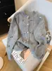 Cárdigan Suéter Estilo Japonés y Coreano con Lazo Gris Otoño Invierno Nuevo Elegante de Gama Alta Top para Mujer Ins
