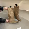 Botas estilo retro con plataforma para mujer, colección otoño 2026, punta cuadrada, botas altas elegantes, caña media a alta, botas de montar