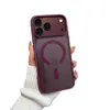 Capa Magnética de Celular em Acrílico Azul Geleira 18PRO Vinho Borgonha Case Magnético para Celular Borgonha