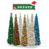 Árbol de Navidad Amazon Transfronterizo Árbol de Hoja de Arce Tricolor Decoración Plegable Colorida Fiesta de Navidad y Año Nuevo Árbol de Navidad con Luces