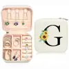 Caja de joyería portátil exquisita de alta gama en color de stock logo impreso caja de joyería aretes anillo caja de almacenamiento de joyería