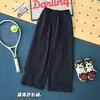 Pantalones largos casuales holgados para niños, pantalones deportivos de pierna ancha de secado rápido para niños y niñas, color liso azul marino y gris, modelo primavera y otoño 2815