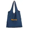 Bolsa de Lona Casual con Letras Estilo Verano 2026 Estilo Coreano Ligera Ins Diseño de Nicho Gran Capacidad Bolsa de Compras para Trabajo Viajes