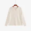 Suéter de punto con cuello floral hueco, estilo suave, talla grande, colección otoño 2026, top elegante con cuello camisero para mujer, prenda exterior, 25280
