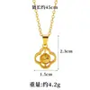 Collar de Oro de Arena Vietnamita para Mujer Imitación Oro Trébol de Cuatro Hojas Gato Giratorio Ojo de Gato Colgante Lujo Ligero Duradero Joyería Chapada en Oro de Cobre