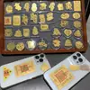 Gran Fortuna y Riqueza Lámina de Oro Puro 999 Pegatina de Oro para Teléfono Pegatina de Oro Puro Producto de Regalo Creativo Cultural y Creativo para Clientes