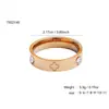 Moda Ins Nuevo Lujo Accesible Anillo de Diamante Trébol de Cuatro Hojas para Mujer Acero Inoxidable Chapado en Oro de 18 Quilates Joyería Simple de Gama Alta