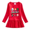 2026 Estilo Coreano Desenho Animado Primavera e Outono Nova Roupa Infantil para Meninas Vestido de Algodão Gola Redonda Plissado Estiloso Vestido de Bebê