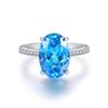 Anel Shake Voice Prata de Lei S925 Feminino Água Marinha Baodan Ovo de Pombo Anel de Diamante Diamante de Alto Carbono Zircônia Anel Atacado