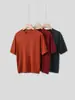 Série Luxury SilenciosoTricô de Seda de Amora Macia de Peso Pesado com Gola Redonda Manga Curta para Mulheres Verão Cor Sólida Pulôver Camiseta de Seda Genuína