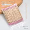 Removedor de Esmalte de Uñas Hisopo de Algodón Desechable con Punta Fina Palo de Madera para Maquillaje Hisopo de Algodón Desechable con Punta Simple y Doble Hisopo de Algodón Desechable para Limpieza