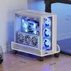 Soporte para host, base para caja de escritorio, estante de almacenamiento, estante móvil para colocar la caja de la computadora, carrito de almacenamiento para el hogar