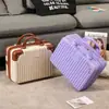 Bolsa de Maquiagem Satchel Maleta Retro 14 polegadas Bolsa de Cosméticos Fofa para Estudante Feminino Satchel Caixa de Armazenamento para Viagem