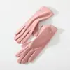Luvas de Inverno Femininas N0402 Quentes de Lã para Exterior Ciclismo à Prova de Frio Estilo Coreano Veludo Alemão Fofas Estilo Japonês Tela Sensível ao Toque Transfronteiriço