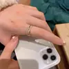 Nuevo Anillo Deslumbrante de Zirconia, Anillo de Cobre Irregular Estilo Coreano Nicho Estilo Ins, Anillo Ajustable para Mujer