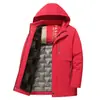 Abrigo de algodón con capucha y relleno de plumón para hombre, chaqueta de algodón cálida y gruesa de invierno, holgada, parte superior tipo parka, abrigo de algodón moderno