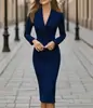 Comercio Exterior Transfronterizo Moda Europea y Americana de Amazon Nuevo Traje de Doble Botonadura de Manga Larga Chaqueta de Oficina para Viajar Vestido