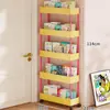 Estantería Móvil de Múltiples Niveles para Libros Ilustrados Infantiles de Pie, Gabinete de Almacenamiento de Libros con Ruedas Extremadamente Estrecho Detrás de la Puerta