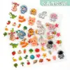 Pegatinas de resina cristalina, pegatinas de logo transparentes de doble capa 3D, acabado mate personalizado, pegatinas creativas con temática de dibujos animados, pegatinas para equipaje