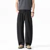 Pantalones Casuales Sueltos de Algodón de Pierna Ancha de Alta Gama con Cremallera, Versátiles, Estilo Americano, Nuevos para el Verano de 2026 para Hombre