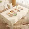 Toalha de Mesa Cachorro Desenho Animado 2026 Novo Modelo Impermeável à Prova de Óleo Lavável Resistente ao Calor Jogo Americano Retangular Capa para Mesa de Centro