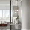 Mampara de cristal con patrón de agua Changhong, divisor simple y moderno para sala de estar, pantalla de entrada, pared divisoria para lavabo