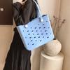 Bolsa de Playa de Eva para Verano Coreano Estilo Viaje al Aire Libre Vacaciones Bolso de Mano Moderno Ligero Compras Exquisita Bolsa con Agujeros
