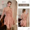 Kamai Xue Pijama Sexy Estilo Puro Deseo Seda de Hielo Espalda Descubierta con Tirantes Vestido Camisola Bata de Espalda Descubierta Set de Ropa para el Hogar 2220