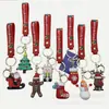 Llavero de Santa Claus transfronterizo, colgante de figura de goma blanda 3D, colgante de suministros navideños de dibujos animados, decoración de árbol de Navidad