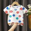 Camiseta de manga corta de verano para niños, de algodón, de media manga, para bebés, para niños y niñas, abrigo individual, ropa para niños al por mayor