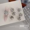 Diamante para uñas Super Flash copo de nieve diamante de cristal K9 flash forma de fondo puntiagudo flor de hielo diamante multicorte accesorios para uñas navideños