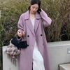 Abrigo de Forro Polar Doble Cara para Mujer, Otoño e Invierno 2025, Engrosado Estilo Coreano, Adelgazante, Holgado, Largo Hasta la Rodilla, Popular Abrigo de Lana tipo Trench