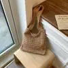 Bolso Tejido Estilo Perezoso para Mujer, Nuevo Bolso de Hombro de Verano 2026 de Moda para Vacaciones, Bolso Tote de Gran Capacidad para el Trabajo