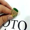 Anillo de gema calcedonia para hombre, dominante, anillo Jinbao de la suerte para hombre, ajustable, transmisión en vivo, jade