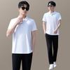 Terno esportivo de secagem rápida masculino verão casual gelo seda casal roupas esportivas manga curta comprimento longo calças terno de corrida feminino verão