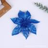 Flor de Natal Grande Sólida de Camada Dupla Flor Artificial Pó Dourado de Natal Decoração de Árvore de Natal Guirlanda Acessórios Fonte Atacado