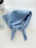 Chal Pequeño de Punto Triangular de Color Puro Ins para Mujer Otoño e Invierno Estilo K Versátil Decorativo Protector de Cuello Bufanda de Cuello Cálida y Moderna