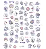 Pegatinas Calcomanías para Uñas Portátiles Panda Mariquita de Siete Estrellas Tortuguita Colección Linda Cuadrícula Completa Linda Pegatinas para Uñas DIY