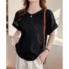 Camiseta Rosa Estilo Coreano Manga Morcego Gola Redonda Manga Curta para Mulheres, Novo Modelo Verão 2026, Estilo Preguiçoso, Caimento Solto, Emagrecimento, Camiseta Simples