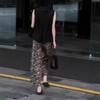 397220 Big Aimei Yiyuan 2025 Verano Nuevo Estilo Coreano Sin Mangas Plisado Holgado Top Estampado Pantalón Recto Moderno