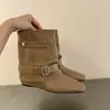 Encuentro Primero Temporada Botas Delgadas Botines Cortos para Mujer 2026 Otoño/Invierno Nuevo Estilo Botas Cónicas Maillard Botas Martin Botas Individuales