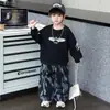 2310 Ropa para niños, conjunto de otoño para niños, elegante y genial, sudadera estilo coreano, conjunto casual deportivo de dos piezas para bebé primavera y otoño
