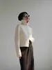 Novedad Otoño e Invierno 2025 Tejido 100% Lana Pura Cárdigan de Punto para Mujer con Cremallera Doble Cremallera Versátil Elegante Chaqueta Estilo Corto