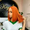 Xinhua WigsModelo Nuevo Transfronterizo 2026 Peluca Bob Corto de Encaje Frontal Pieza de Cabello de Fibra Sintética de Alta Temperatura