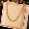 Moda simples personalidade retro banhado a ouro aço inoxidável cauda de galinha cadeia colar de jóias