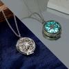 Europa y Estados Unidos transfronterizo todo-fósforo cadena de suéter larga retro diy fase crisantemo luminoso collar colgante luminoso joyería
